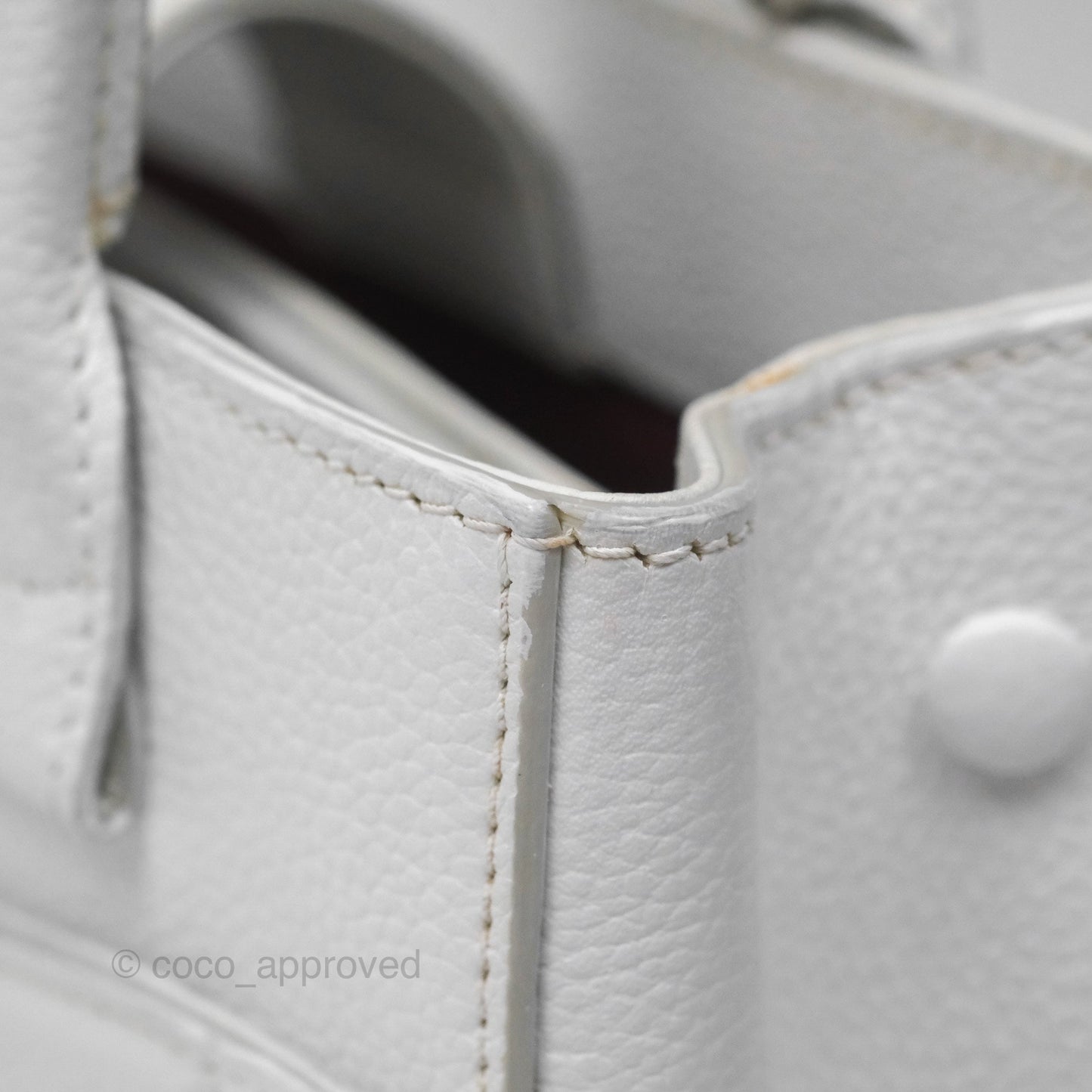 Chanel Mini Neo Executive Shopper Tote White Grained Calfskin Silver Hardware