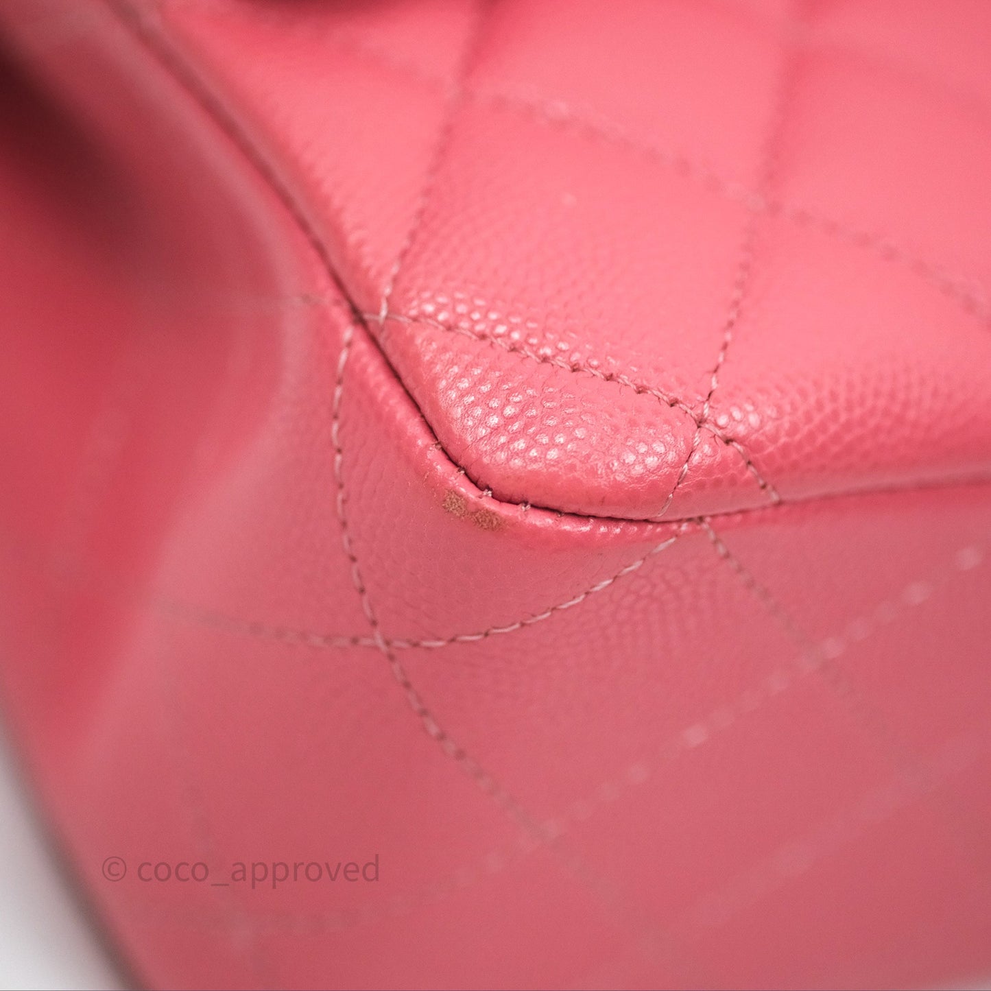 Chanel Classic M/L Medium Flap Quilted Pink Caviar Gold Hardware