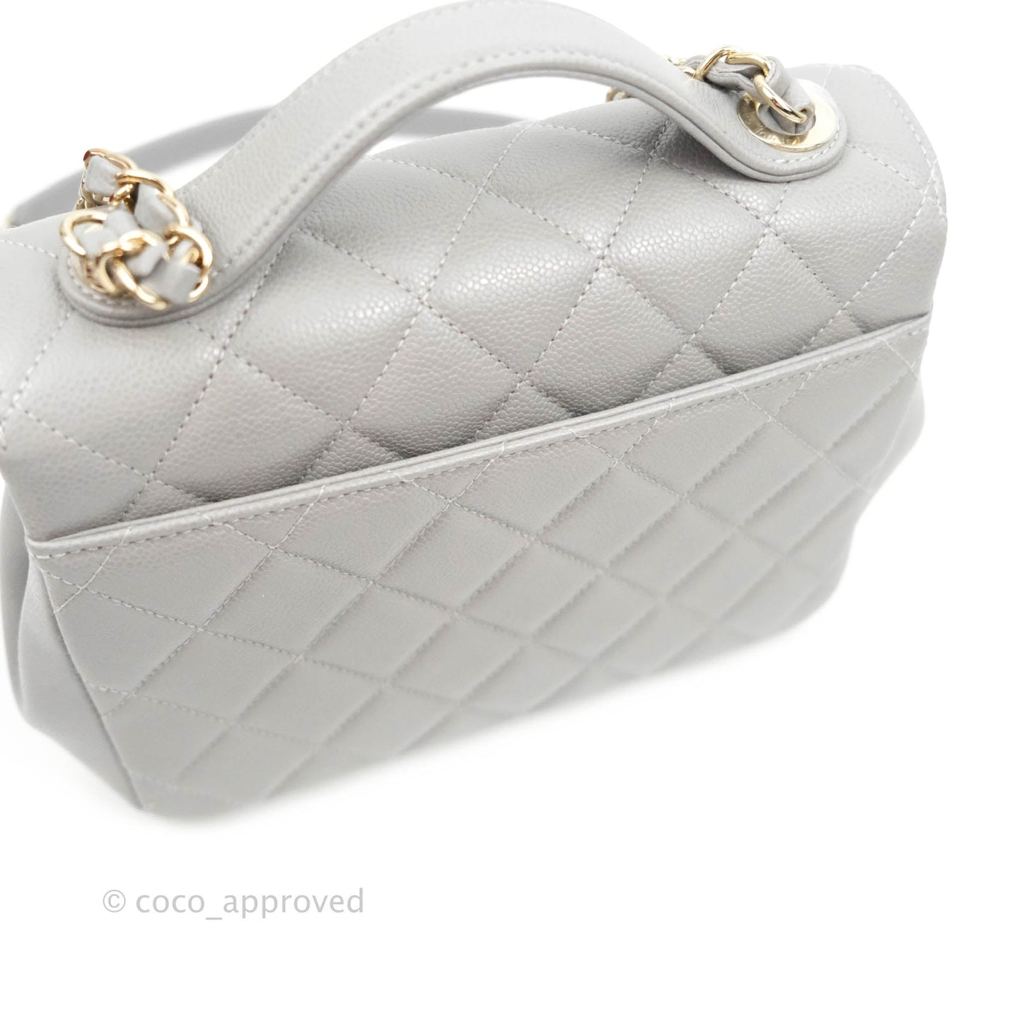 Chanel Quilted Medium Business Affinity Flap Grey Caviar Gold Hardware