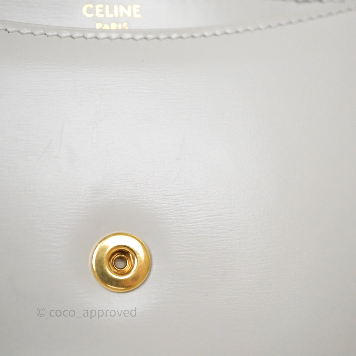 Celine Mini Besace Clea in Shiny Calfskin Grey