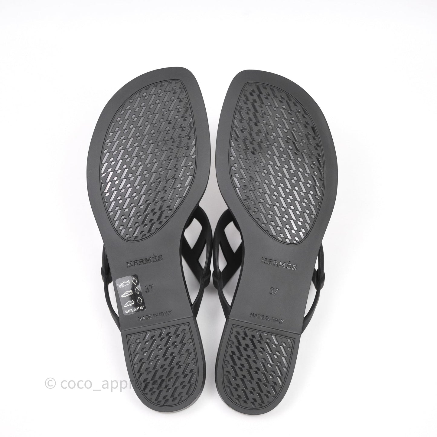 Hermes Egerie Sandals Black Size 37