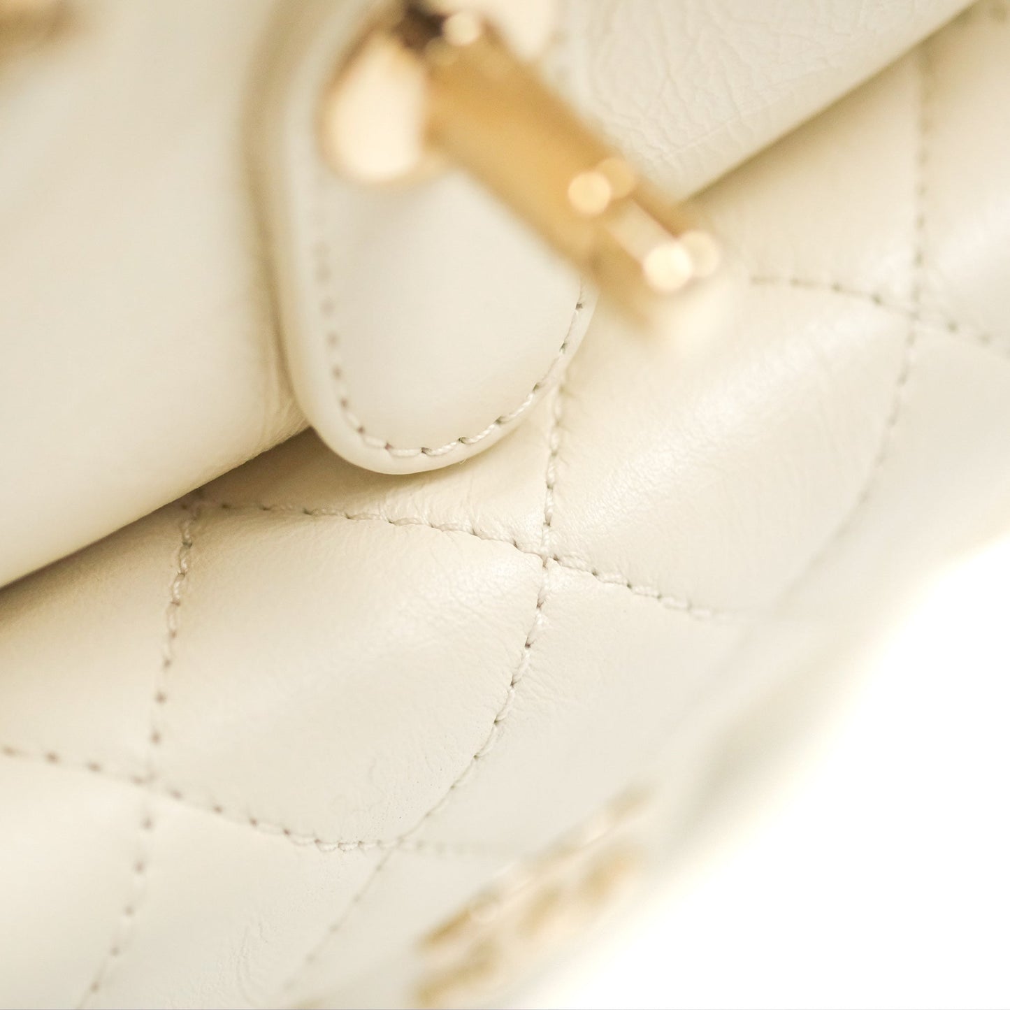 Chanel Quilted Small Duma Drawstring Backpack Ivory White Calfskin Gold Hardware