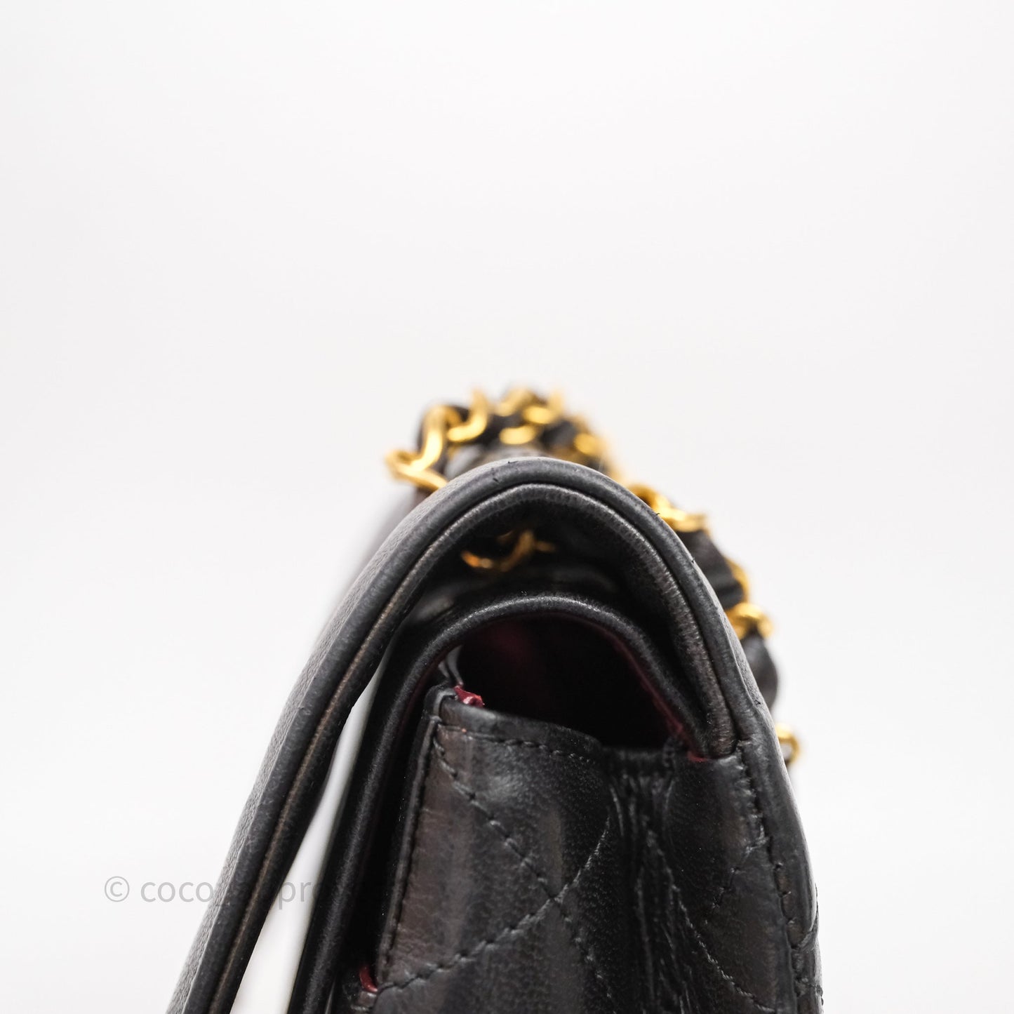 Chanel Quilted Vintage Flap Bag Lambskin Black 24K Gold Hardware