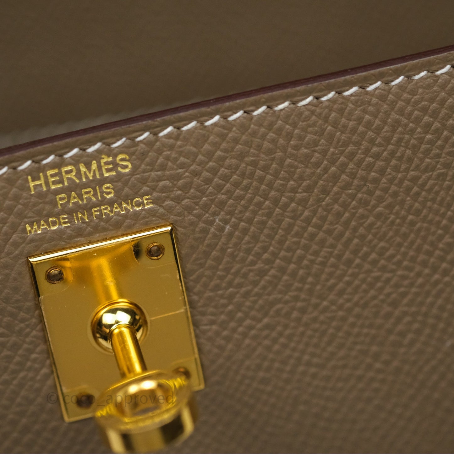 Hermès Kelly 25 Sellier Etoupe Epsom Gold Hardware