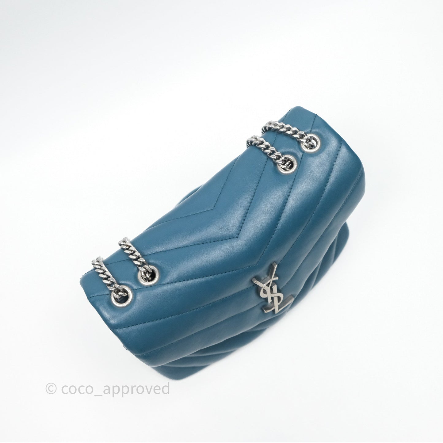 Saint Laurent Loulou Small Flap Bag Turquoise Blue Ruthenum Hardware