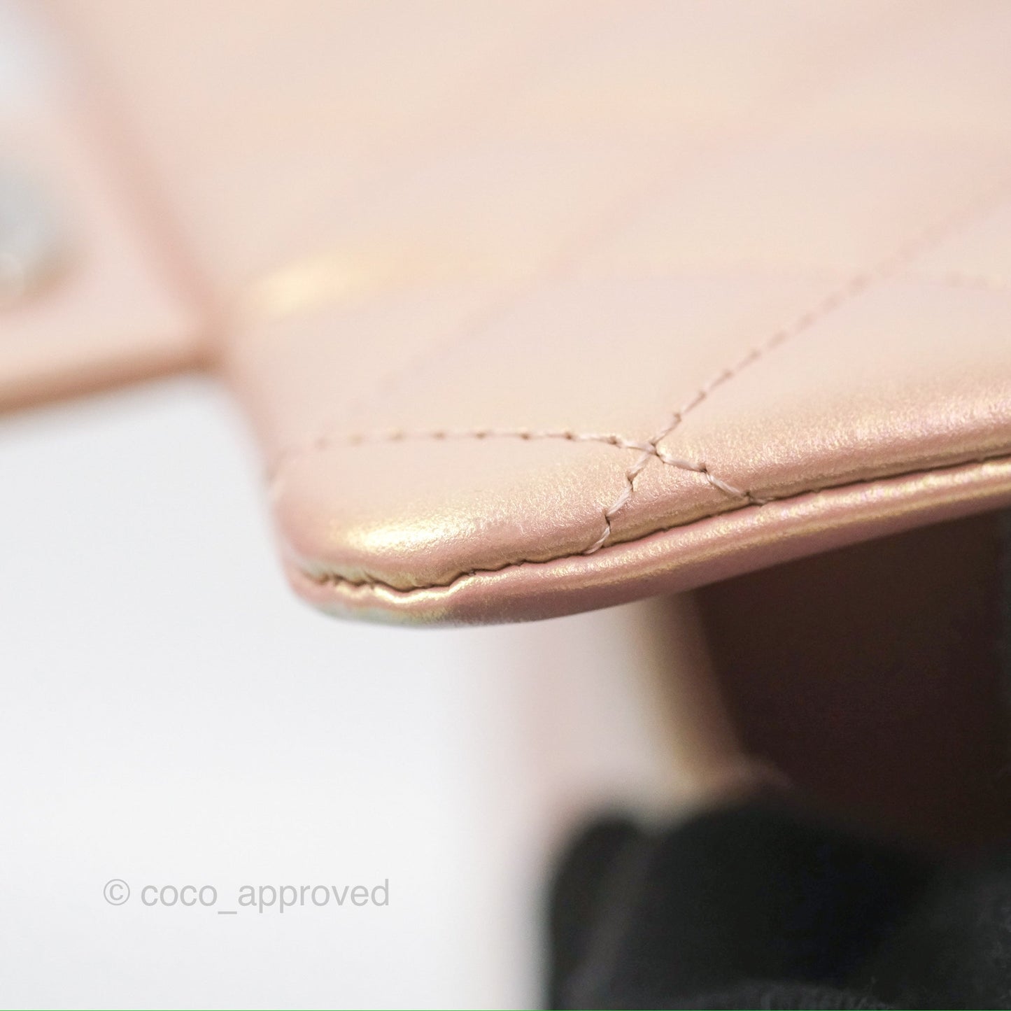 Chanel Mini Square Quilted Iridescent Pink Silver Hardware