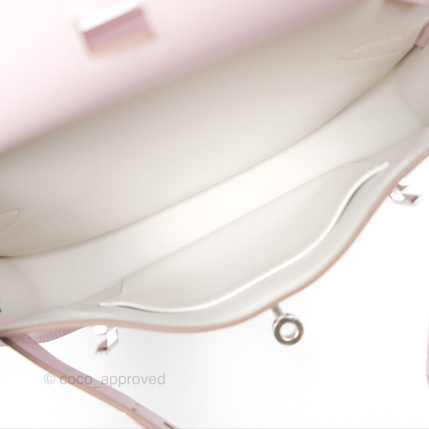 Hermès Mini Jypsiere Mauve Pale Evercolor Palladium Hardware