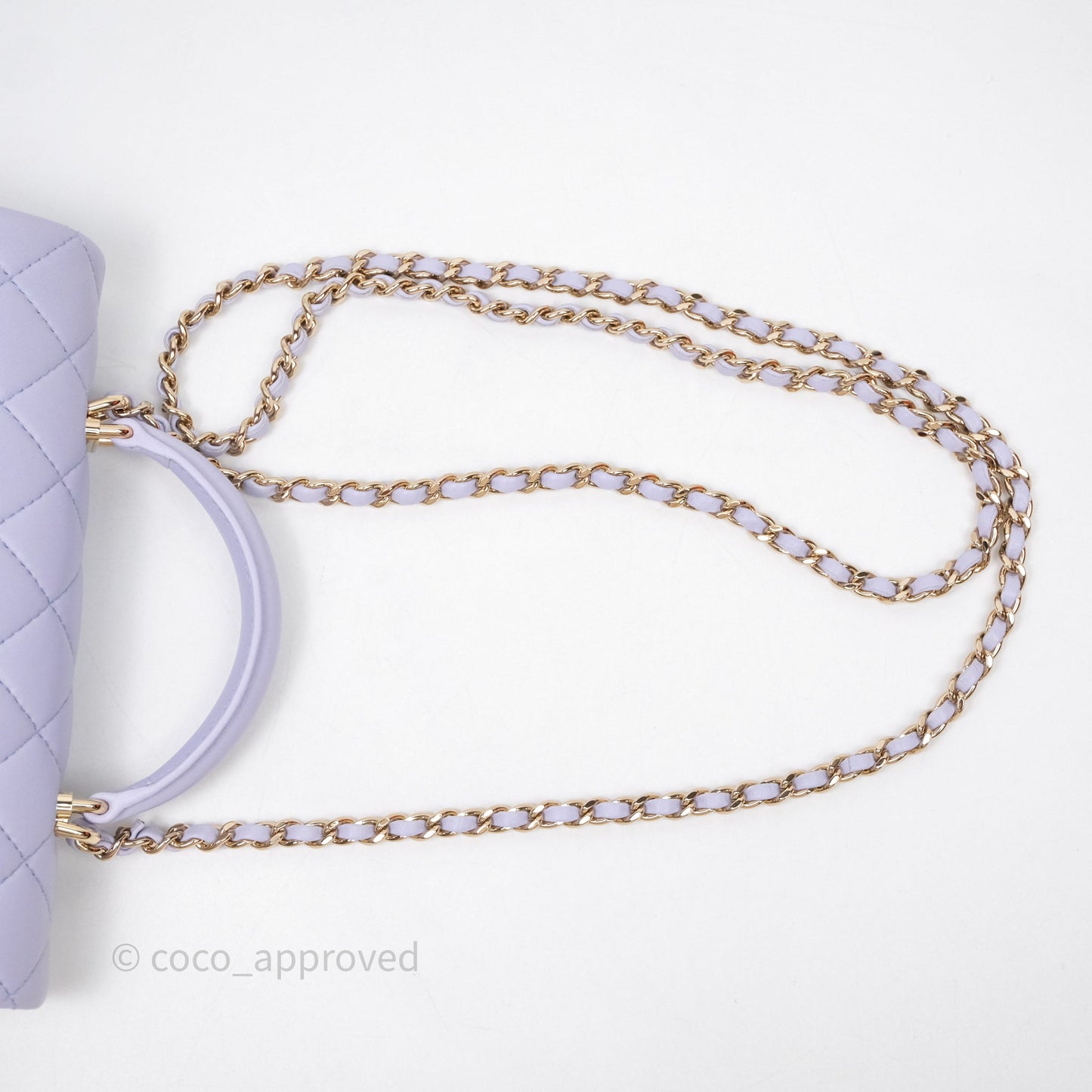 Chanel Top Handle Mini Rectangular Flap Bag Lilac Lambskin Gold Hardware