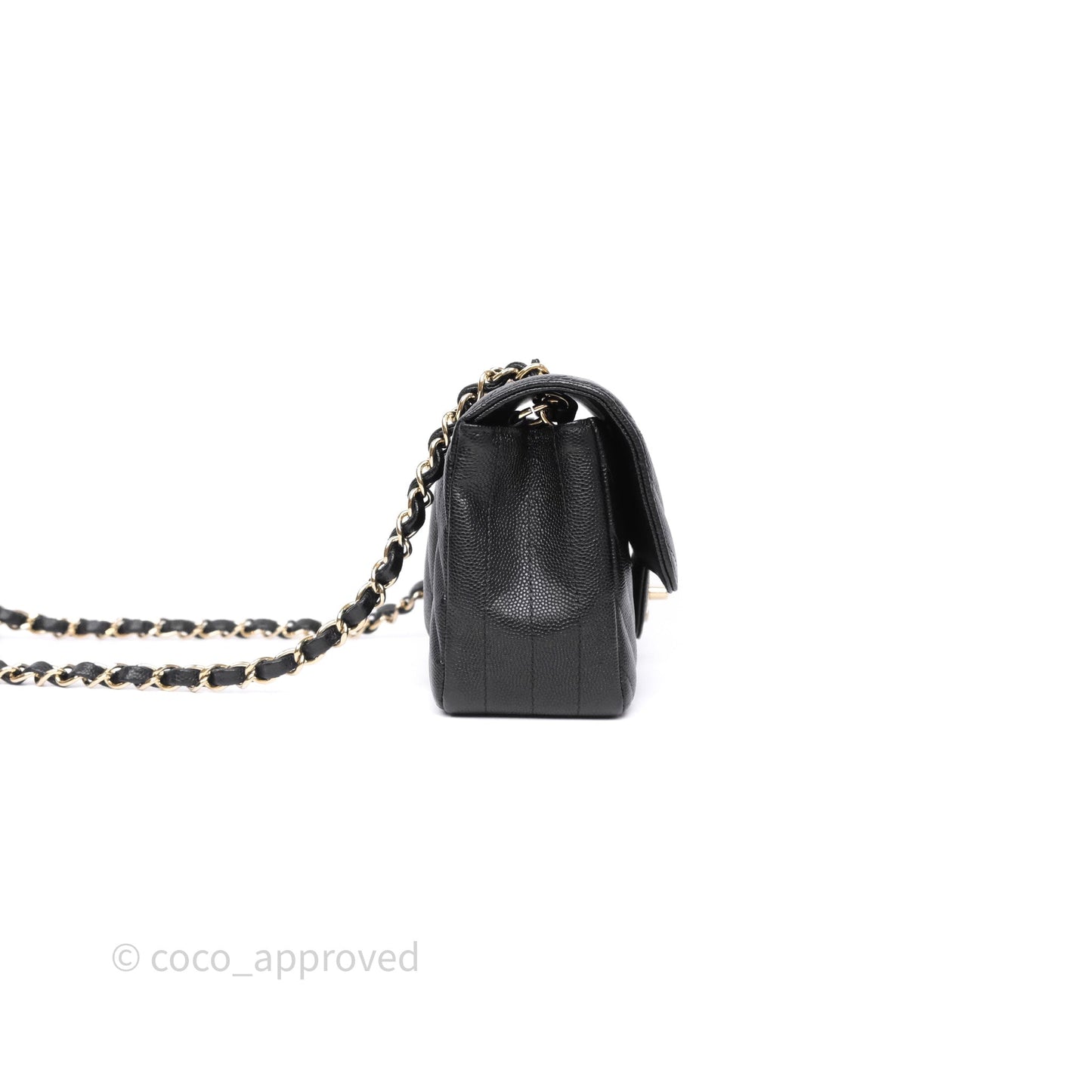 Chanel Mini Rectangular Chevron Black Caviar Gold Hardware