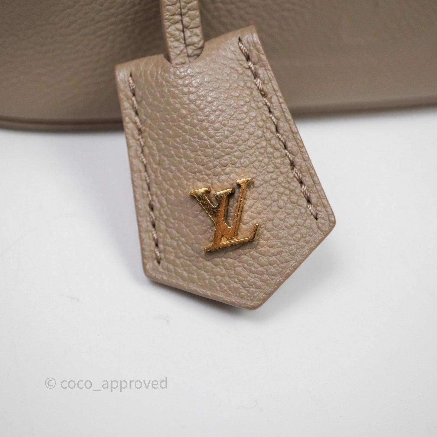 Louis Vuitton Monogram Empreinte Tourterelle Vanity PM Beige Gold Hardware