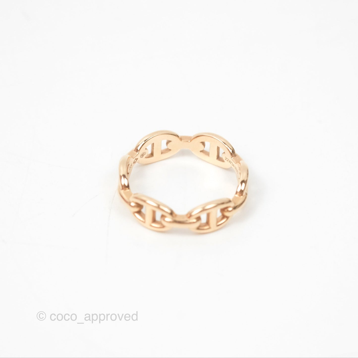 Hermès Chaine d'Ancre Enchainee Band Ring PM Rose Gold 55