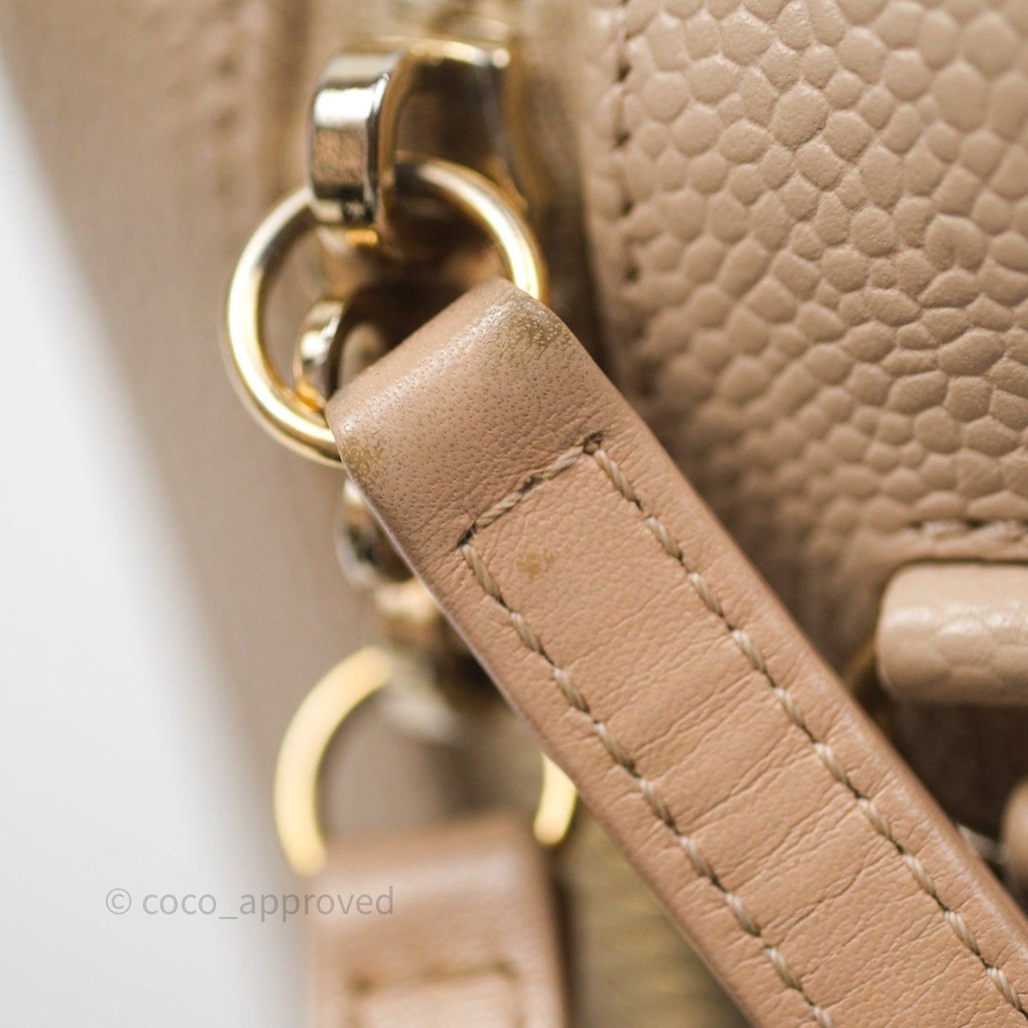 Chanel Quilted Small CC Filigree Vanity Case Beige Caviar Gold Hardware