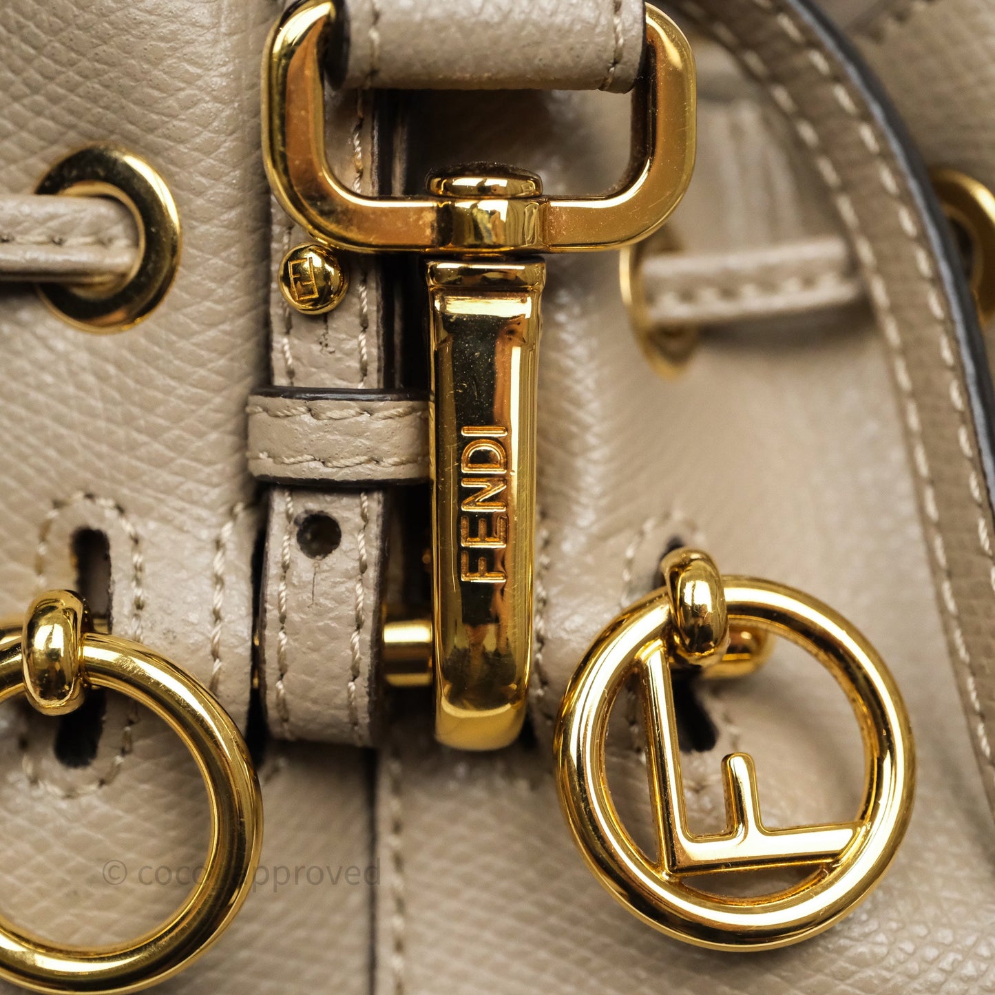 Fendi Mini Mon Tresor Bucket Bag Tortora Grained Calfskin