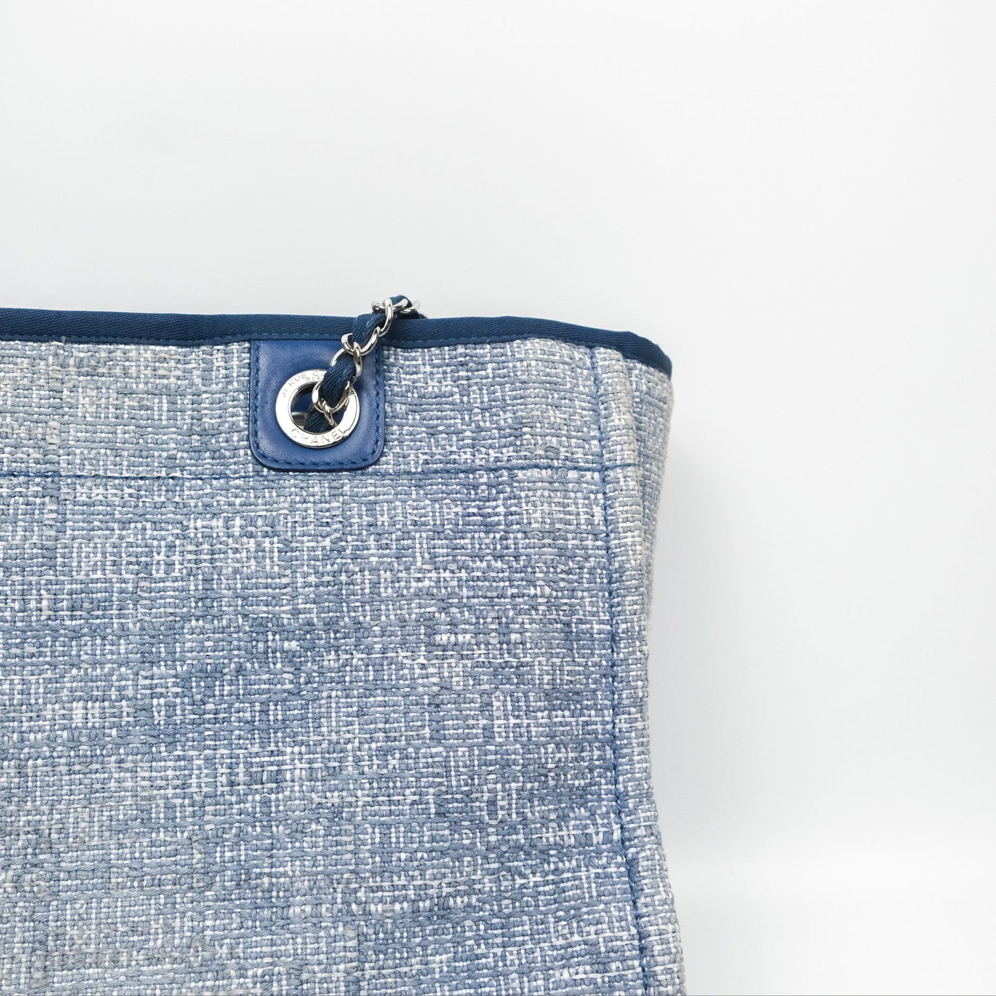 Chanel Medium Deauville Tote Blue Canvas