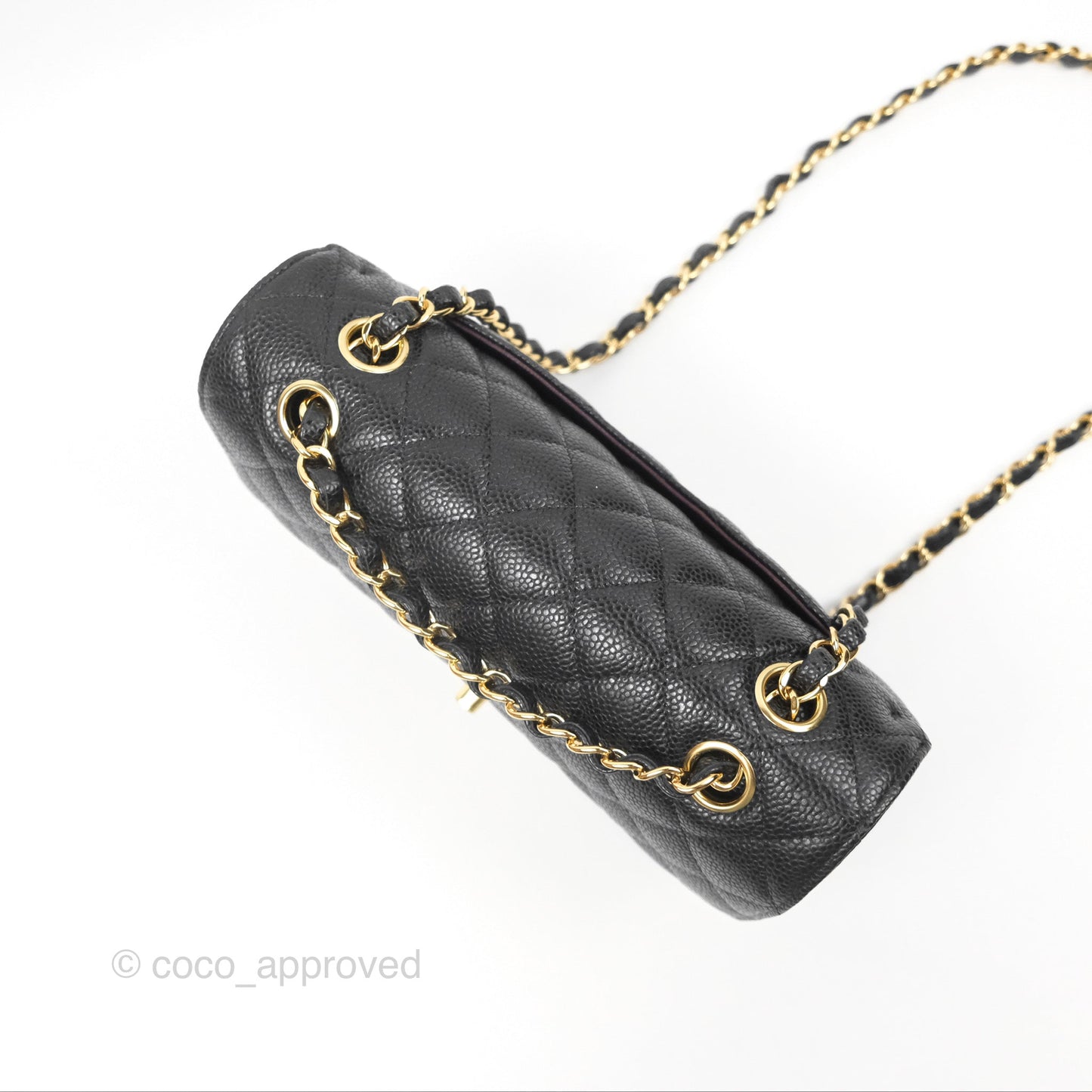 Chanel Small S/M Classic Flap Quilted Black Caviar Gold Hardware