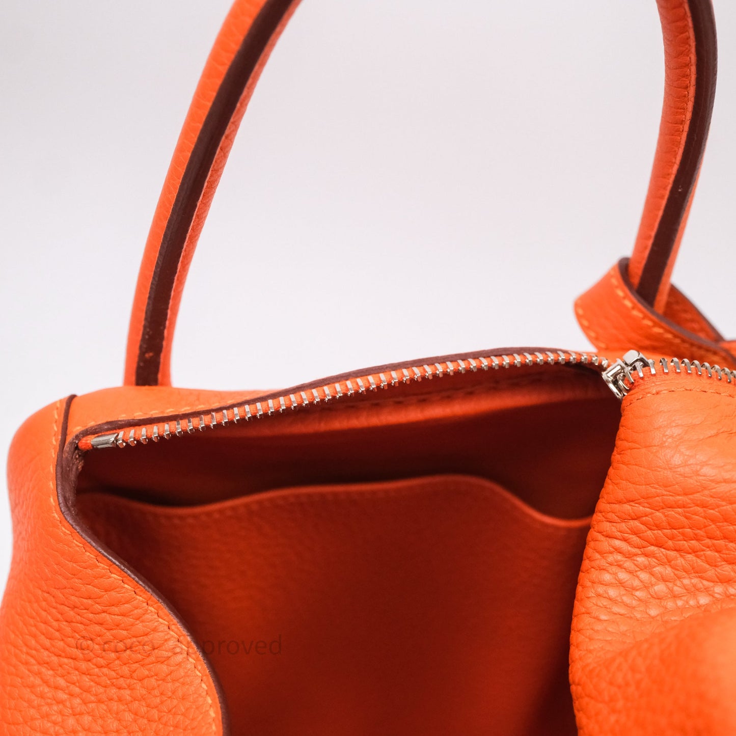 Hermès Lindy 30 Orange 93 Clemence Palladium Hardware