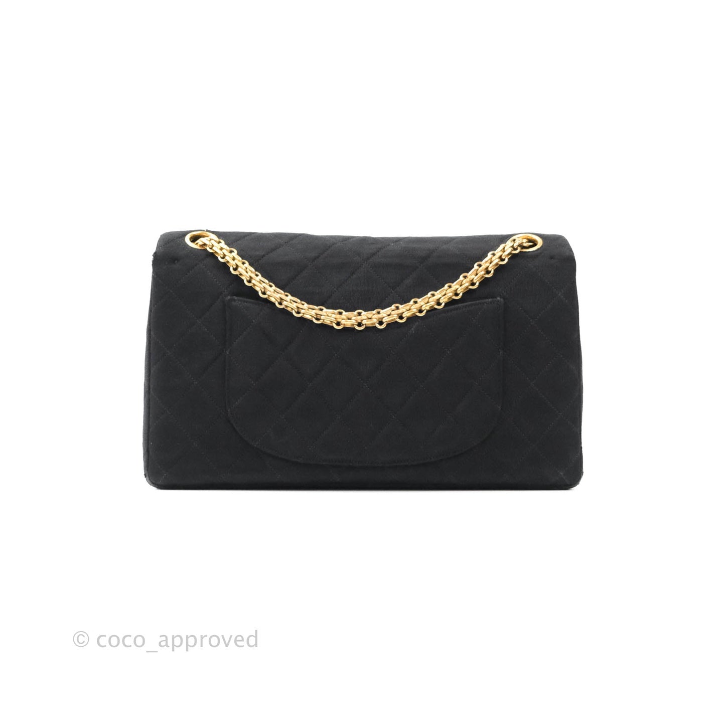 Chanel Black Quilted Jersey Medium Classic Double Flap Bag Gold Hardware