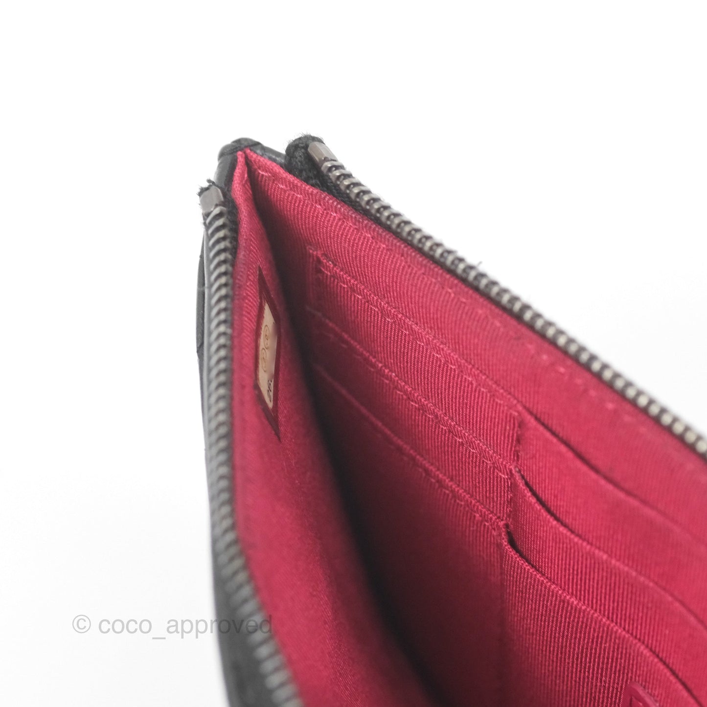 Chanel Quilted Gabrielle Zip Pouch Black Calfskin