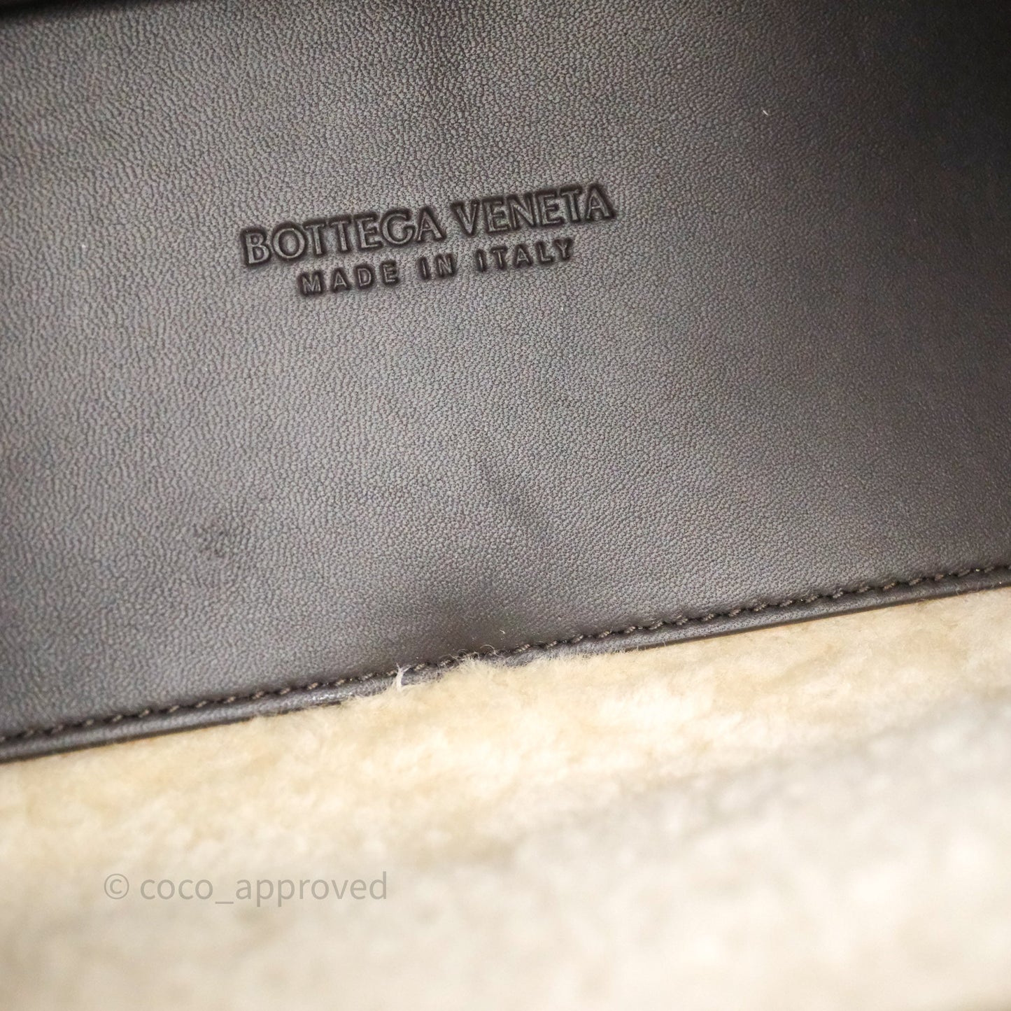 Bottega Veneta Shearling Aviator Small Andiamo Bag Brown