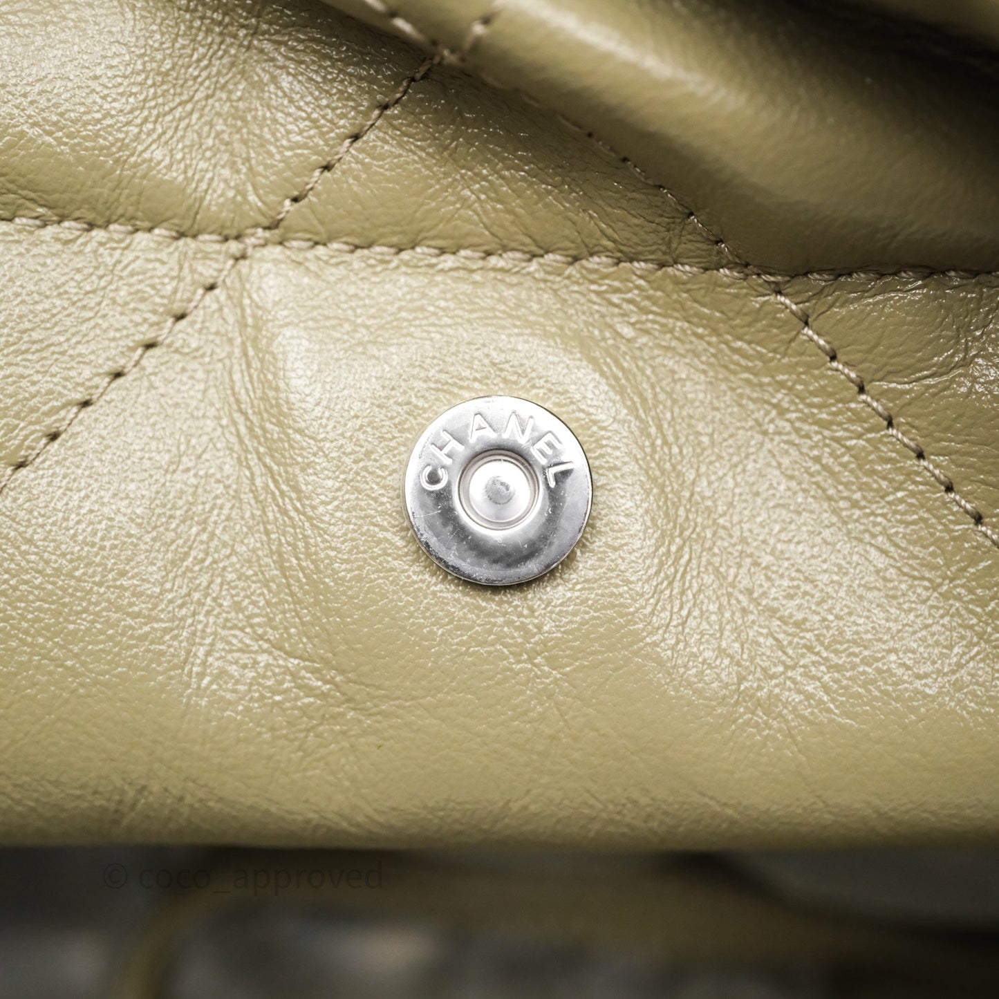 Chanel 22 Small Sage Green Shiny Calfskin Silver Hardware