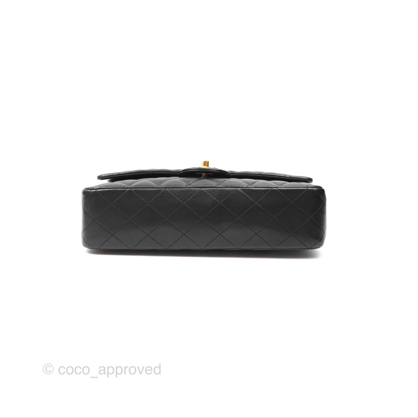 Chanel Classic M/L Medium Flap Quilted Black Lambskin 24K Gold Hardware