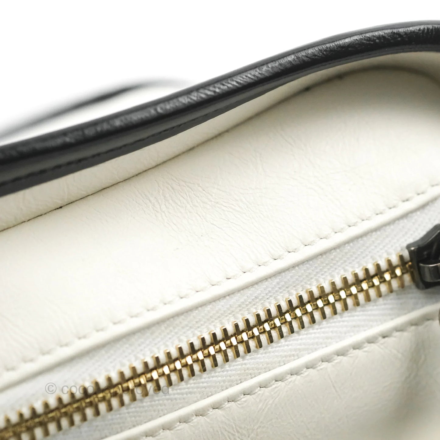 Chanel Quilted Small Gabrielle Hobo White Black Calfskin Mixed Hardware