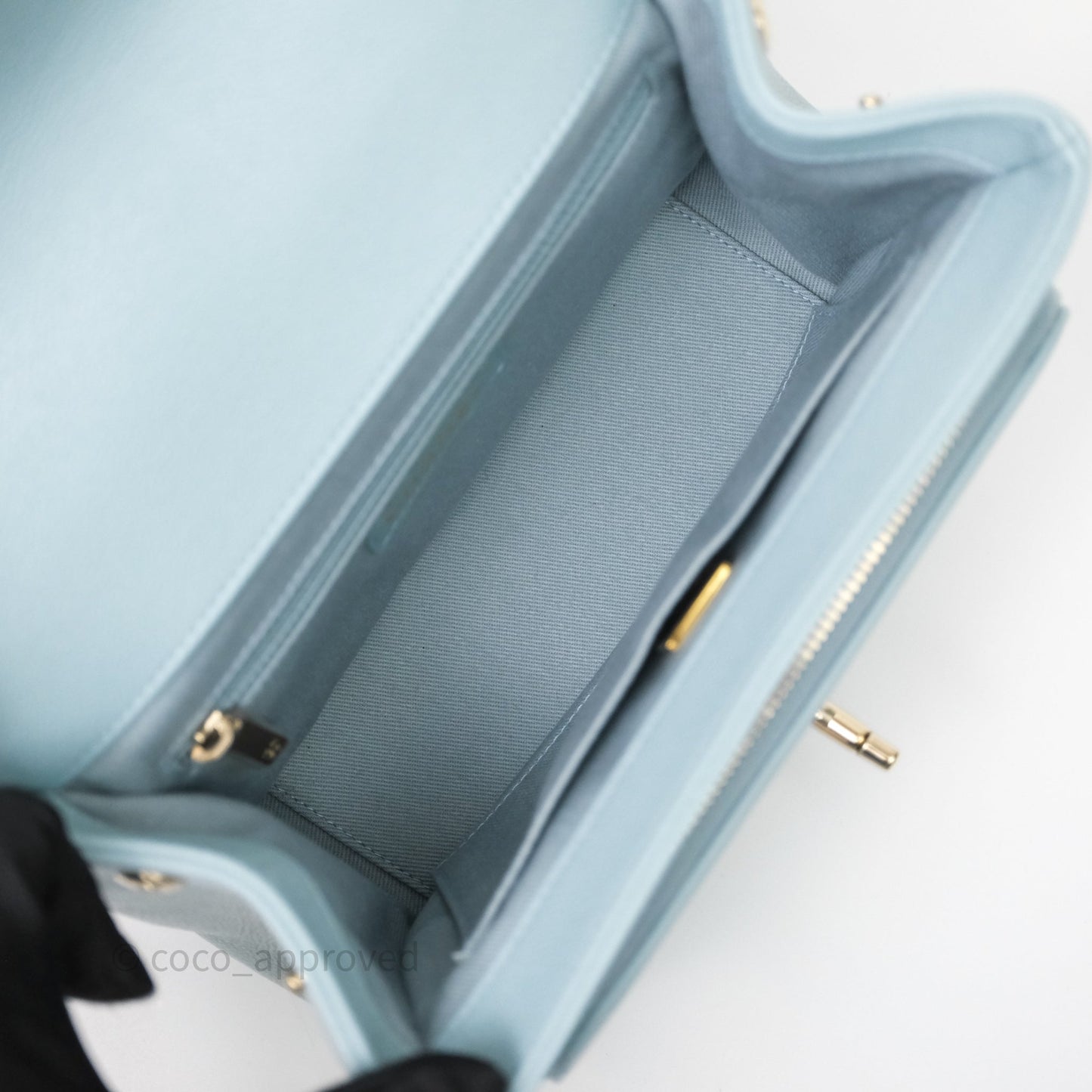 Chanel Quilted Medium Business Affinity Flap Blue Caviar Gold Hardware