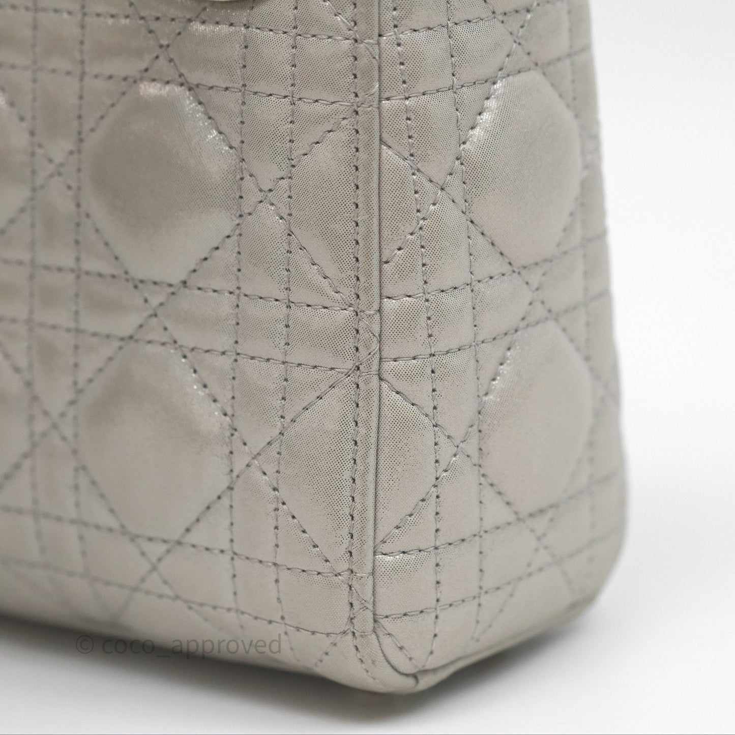 Christian Dior Calfskin Cannage Mini Lady Dior Grey