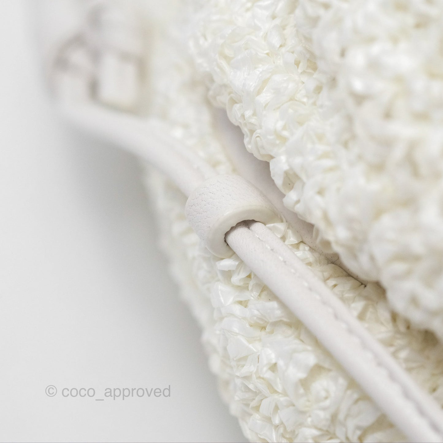 Bottega Veneta The Mini Pouch Boucle Raffia White