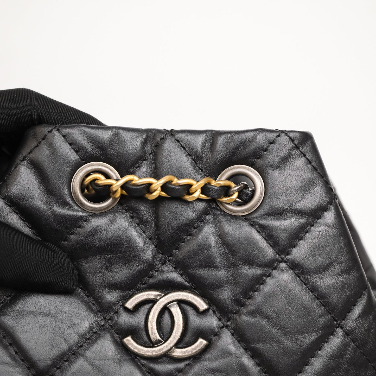 Chanel Small Gabrielle Backpack Black Aged Calfskin