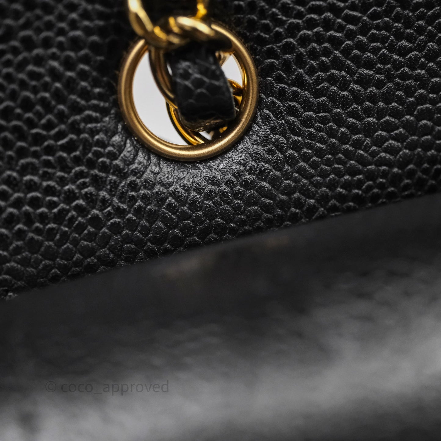 Chanel Classic M/L Medium Flap Quilted Black Caviar Gold Hardware