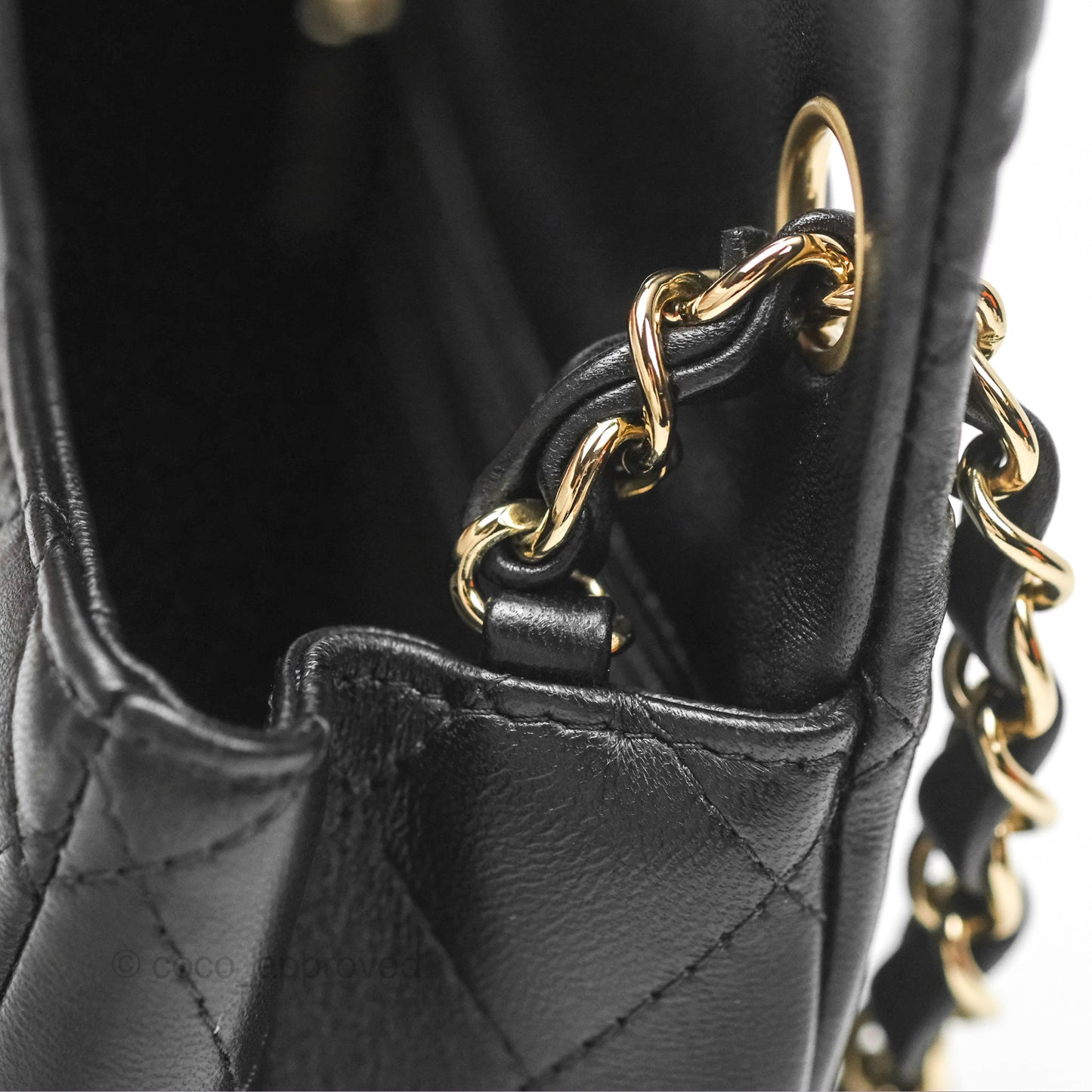 Chanel Mini Square Black Lambskin Gold Hardware