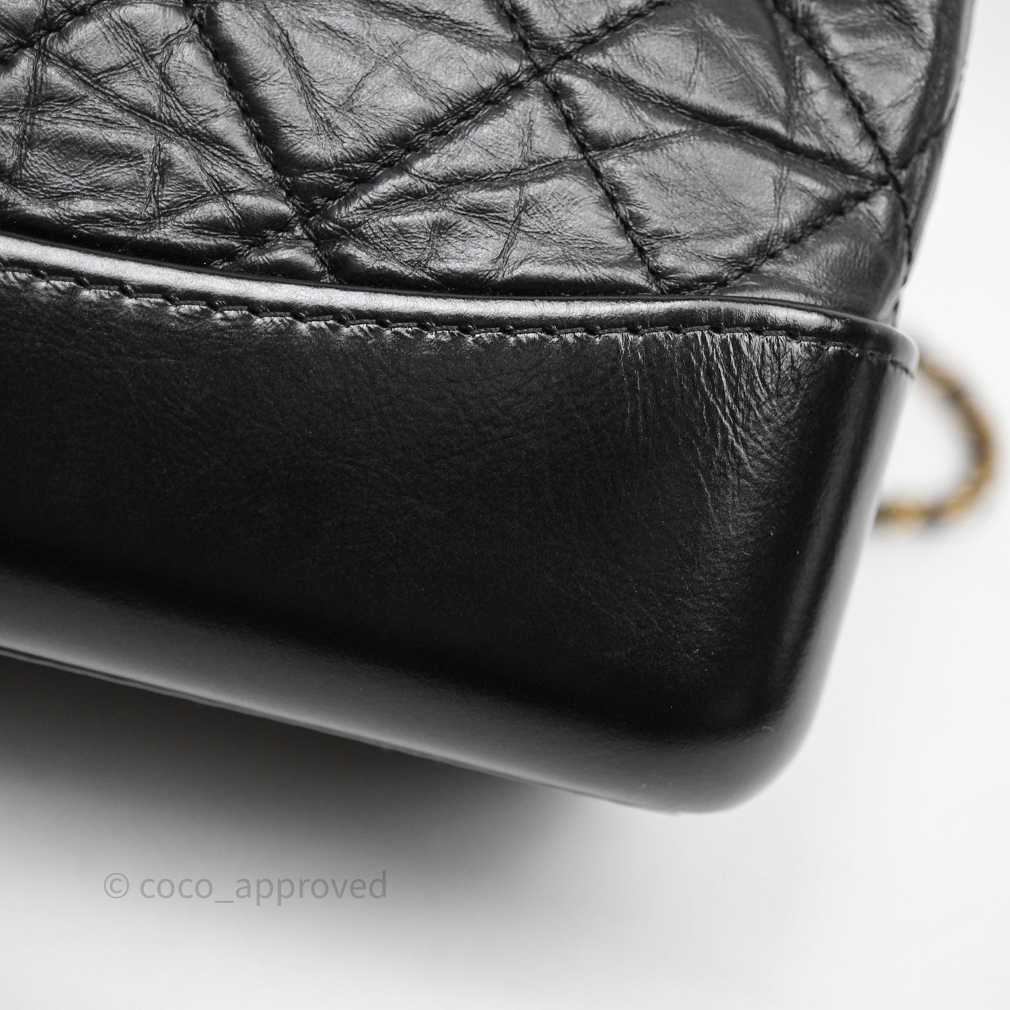 Chanel Small Gabrielle Backpack Quilted Black Aged Calfskin