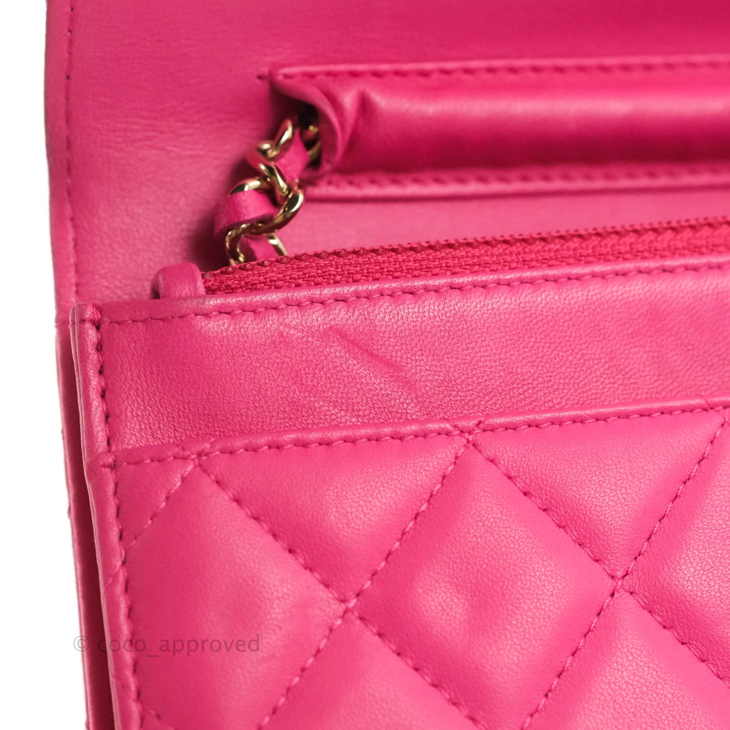 Chanel Quilted Wallet on Chain WOC Pink Lambskin Gold Hardware