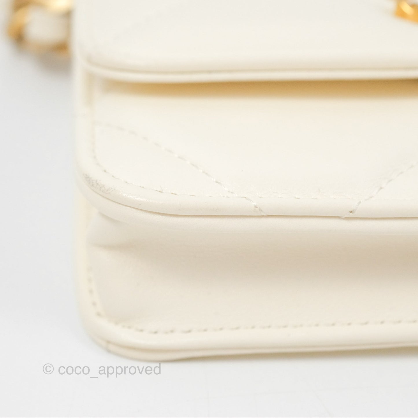 Chanel 19 Clutch With Chain Ivory White Lambskin Mixed Hardware