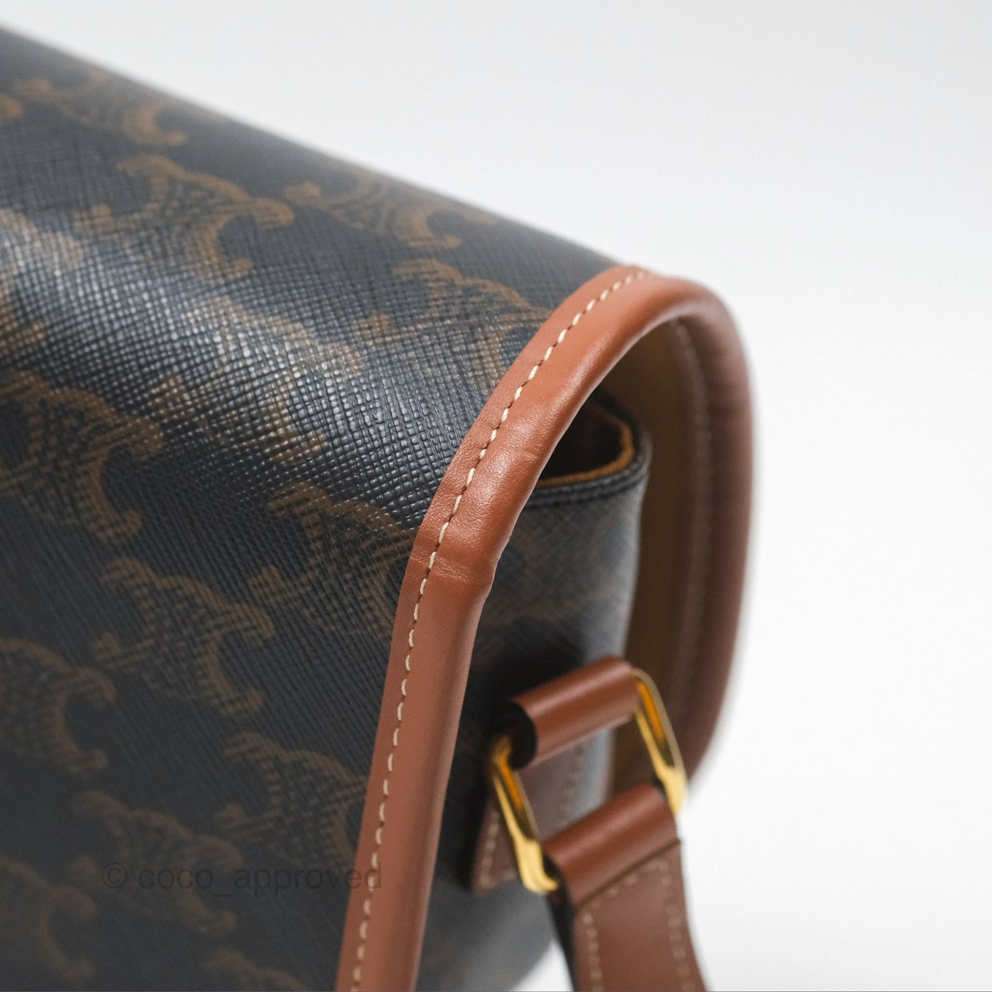Celine Medium Folco Bag Triomphe Canvas Tan