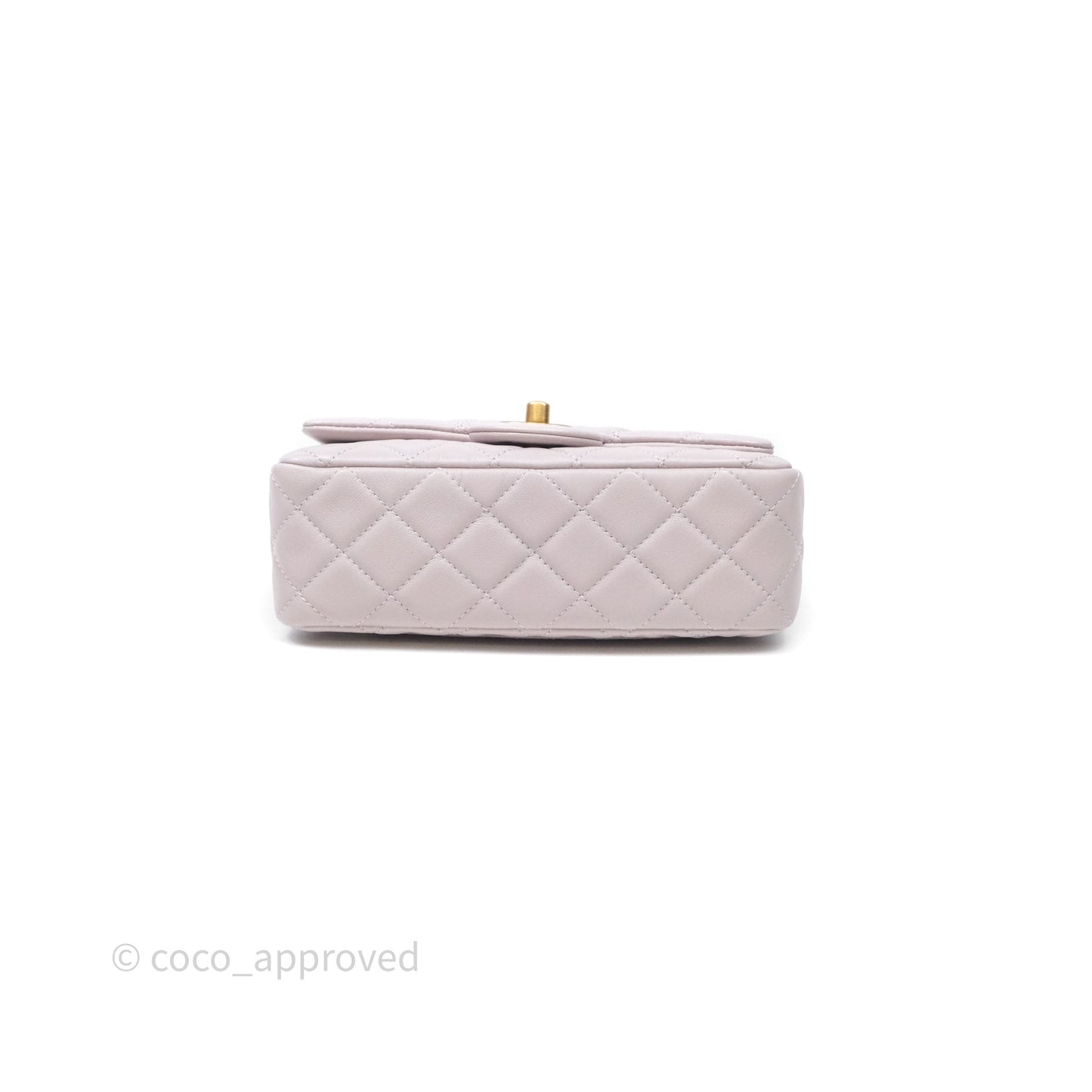 Chanel Mini Rectangular Pearl Crush Lilac Lambskin Aged Gold Hardware