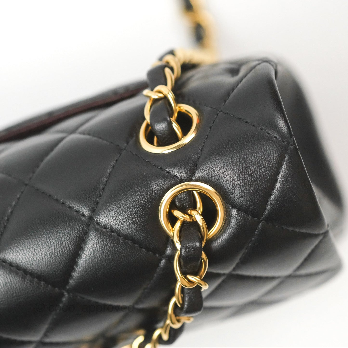 Chanel Small Classic Quilted Flap Black Lambskin Gold Hardware