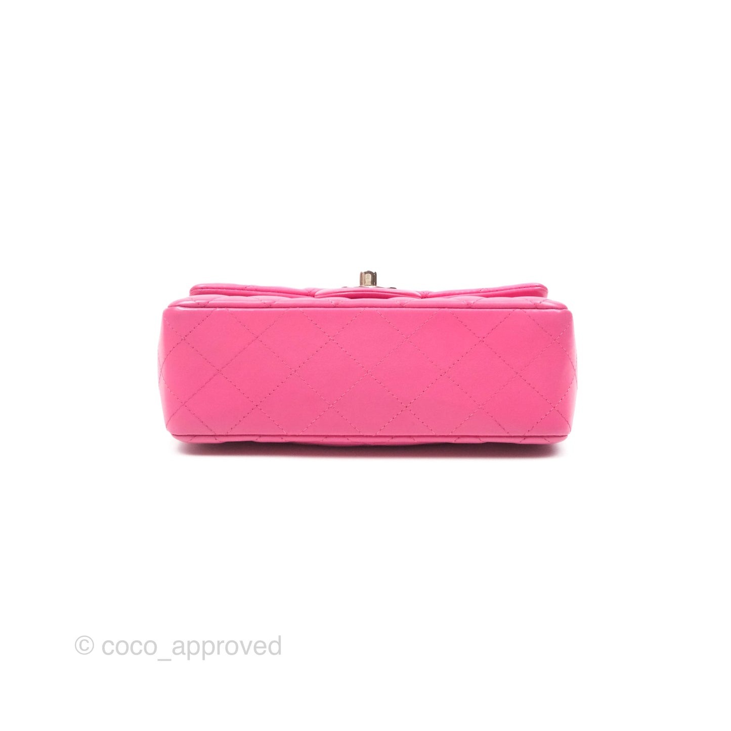 Chanel Quilted Mini Rectangular Flap Pink Lambskin Silver Hardware