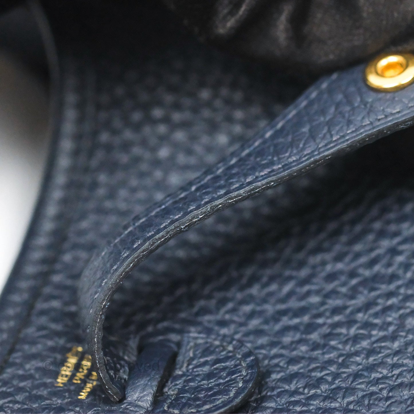 Hermès Mini Evelyne 16 Bleu Nuit 2Z Clemence Gold Hardware
