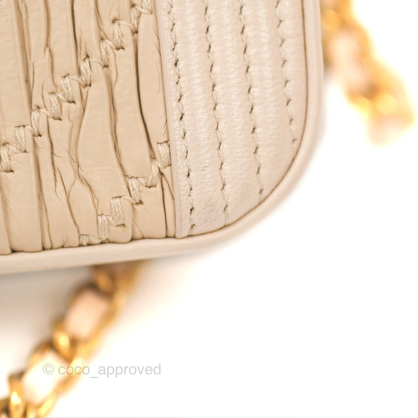 Chanel Boy Double Zip Clutch On Chain Chevron Pale Beige Aged Gold Hardware