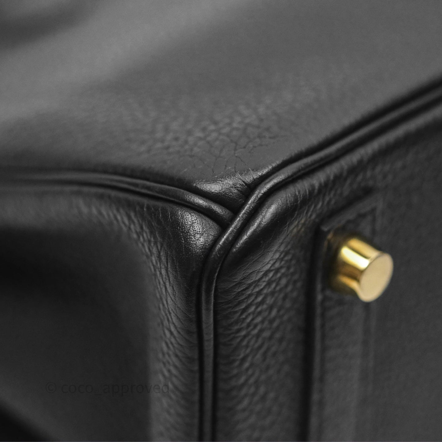 Hermès Retourne Birkin 25 Noir Togo Gold Hardware