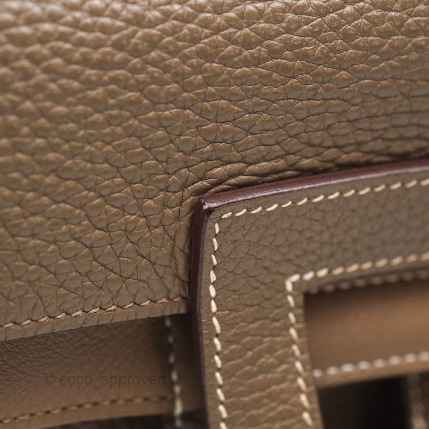 Hermès Halzan 31 Etoupe Clemence Palladium Hardware