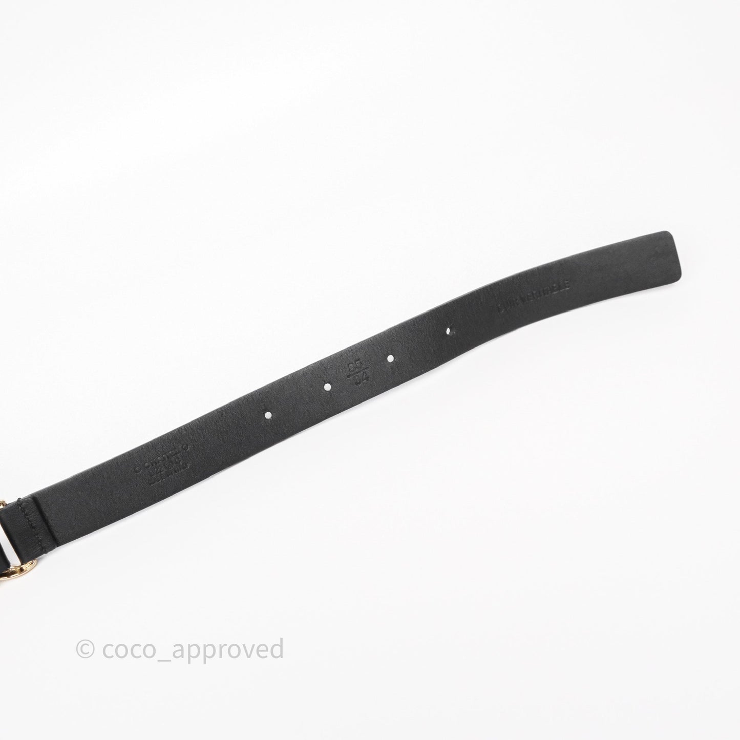 Chanel CC Woven Chain Black Leather Belt Gold Hardware 22C
