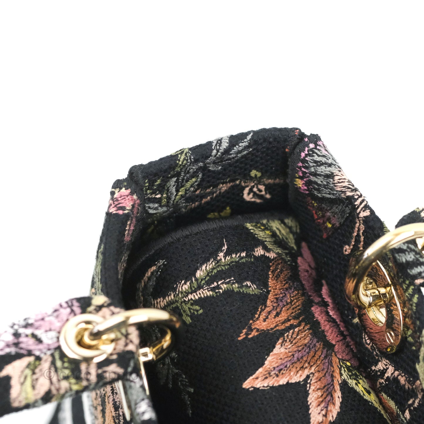 Christian Dior Medium Lady D-Lite Bag Black Dior Jardin Botanique Embroidery