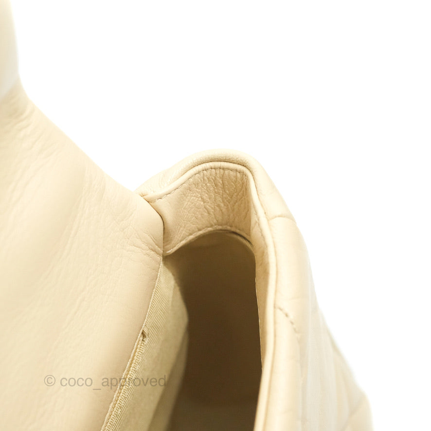 Chanel 19 Small Beige Goatskin Mixed Hardware