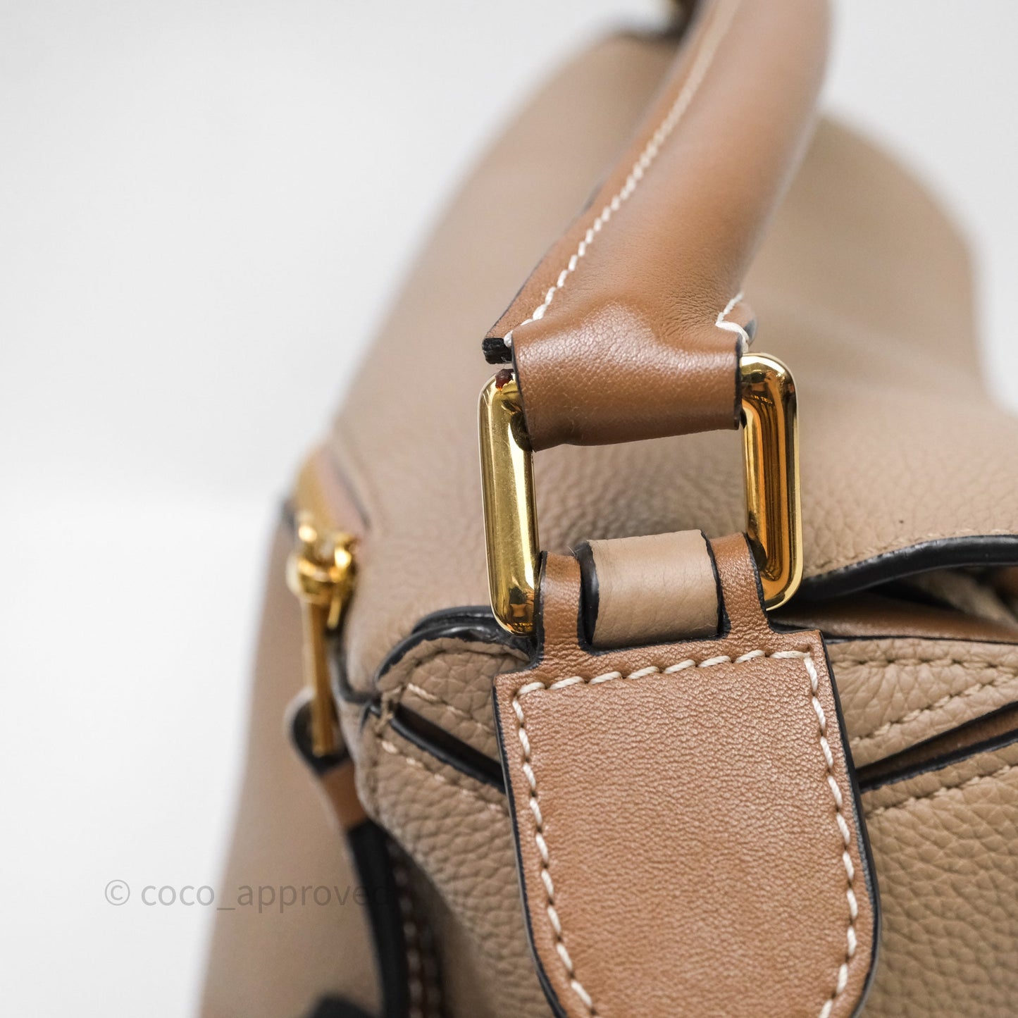 Loewe Small Puzzle Bag Sand Mink Grained Calfskin Gold Hardware