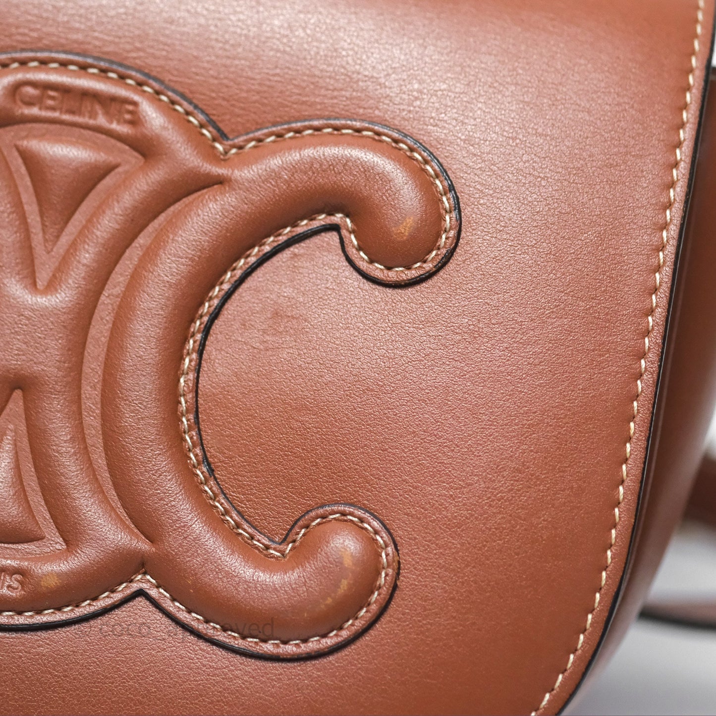 Celine Folco Cuir Triomphe in Smooth Calfskin Tan