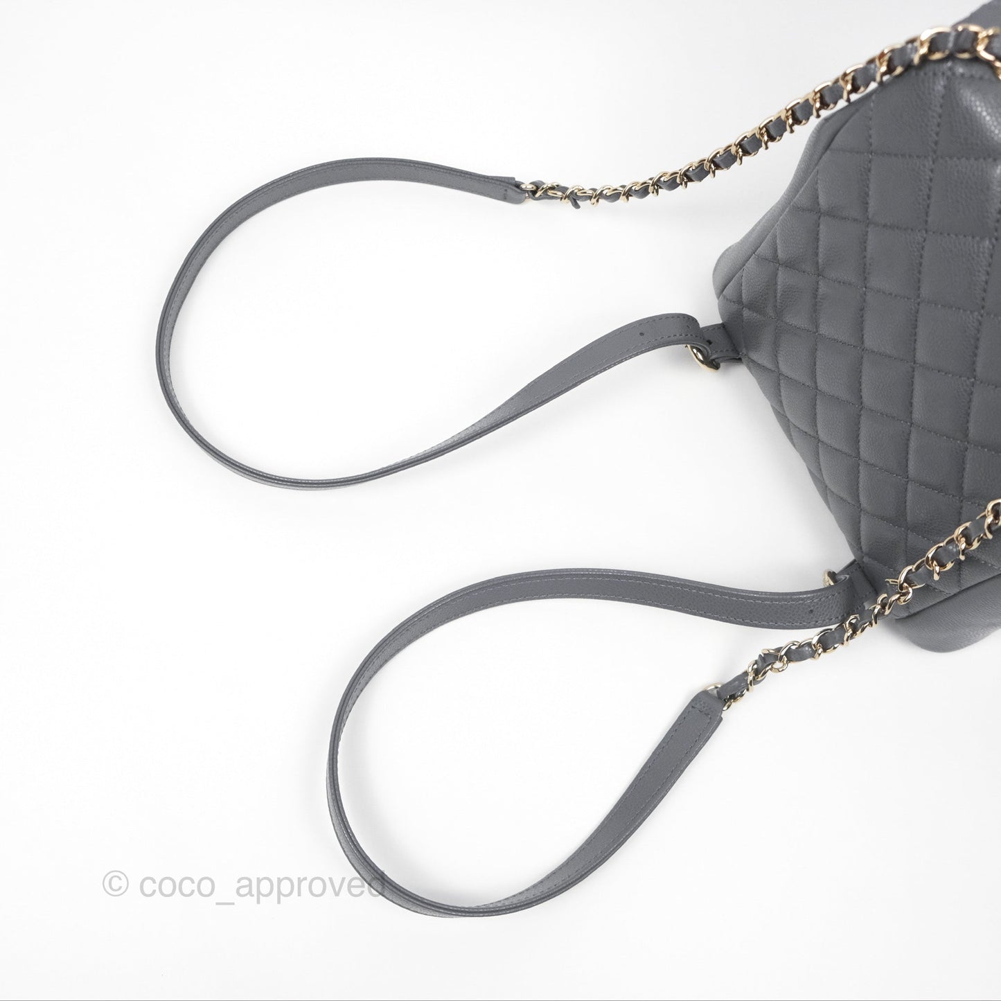 Chanel Duma Backpack Medium Grey Caviar Gold Hardware