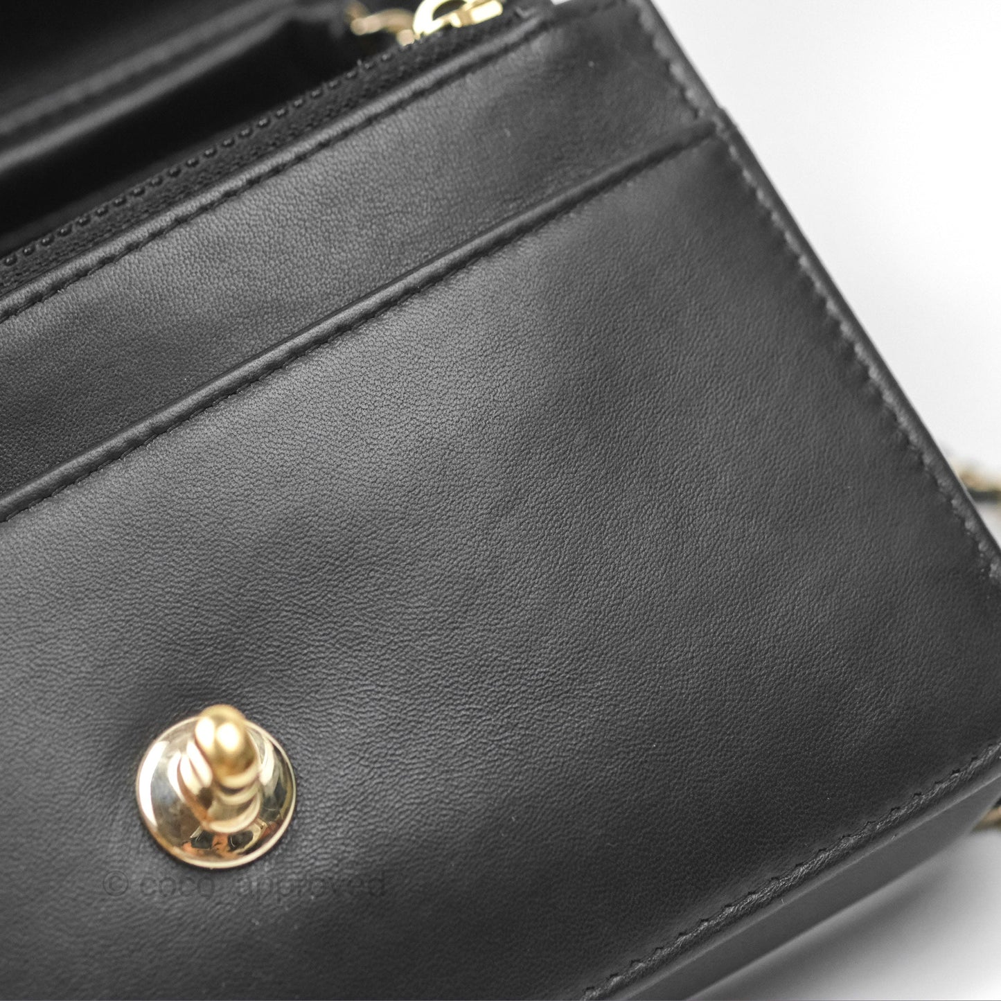 Chanel Wallet On Chain WOC Black Patent Lambskin Gold Hardware